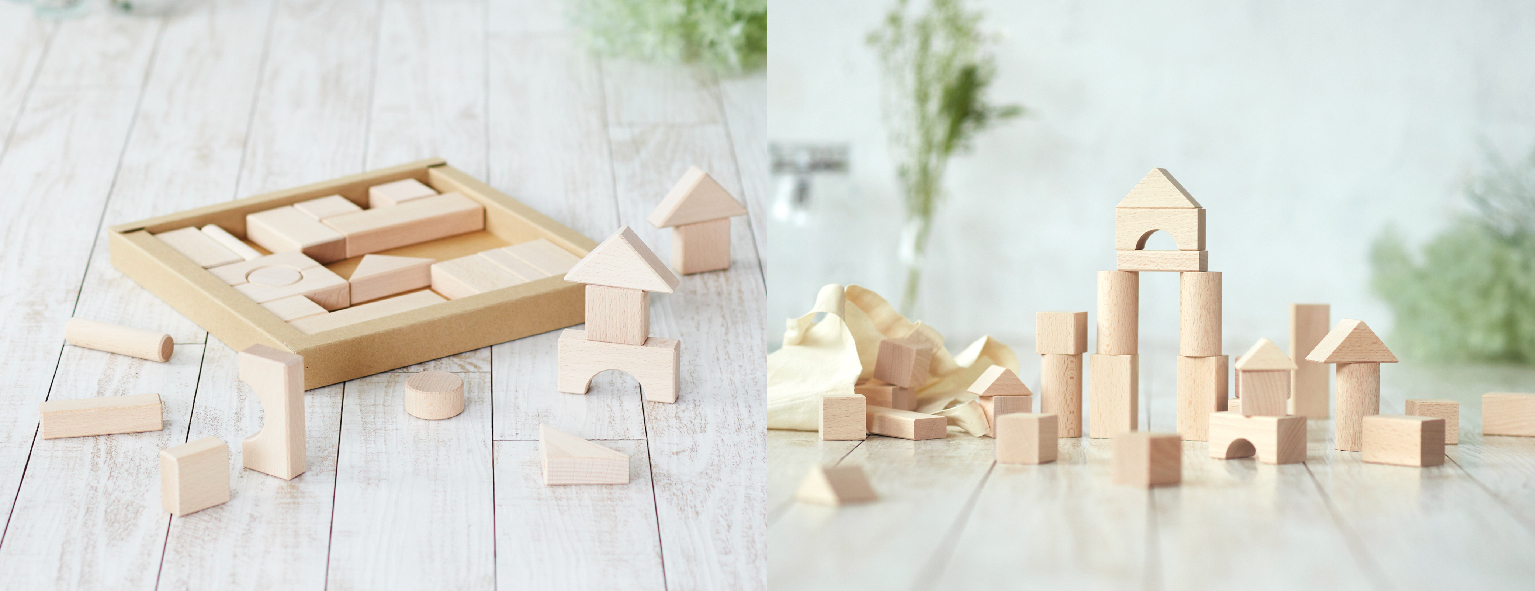 新商品「ブナのぬくもりつみき」と「ブナのブロックス(袋つき)」のご