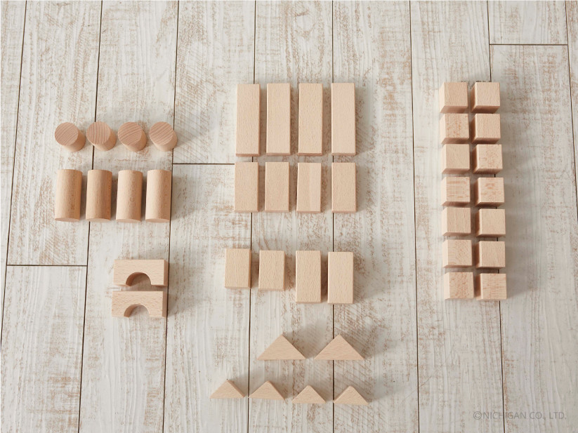 ブナのつみき４２ピース – 木製玩具のニチガン-商品紹介